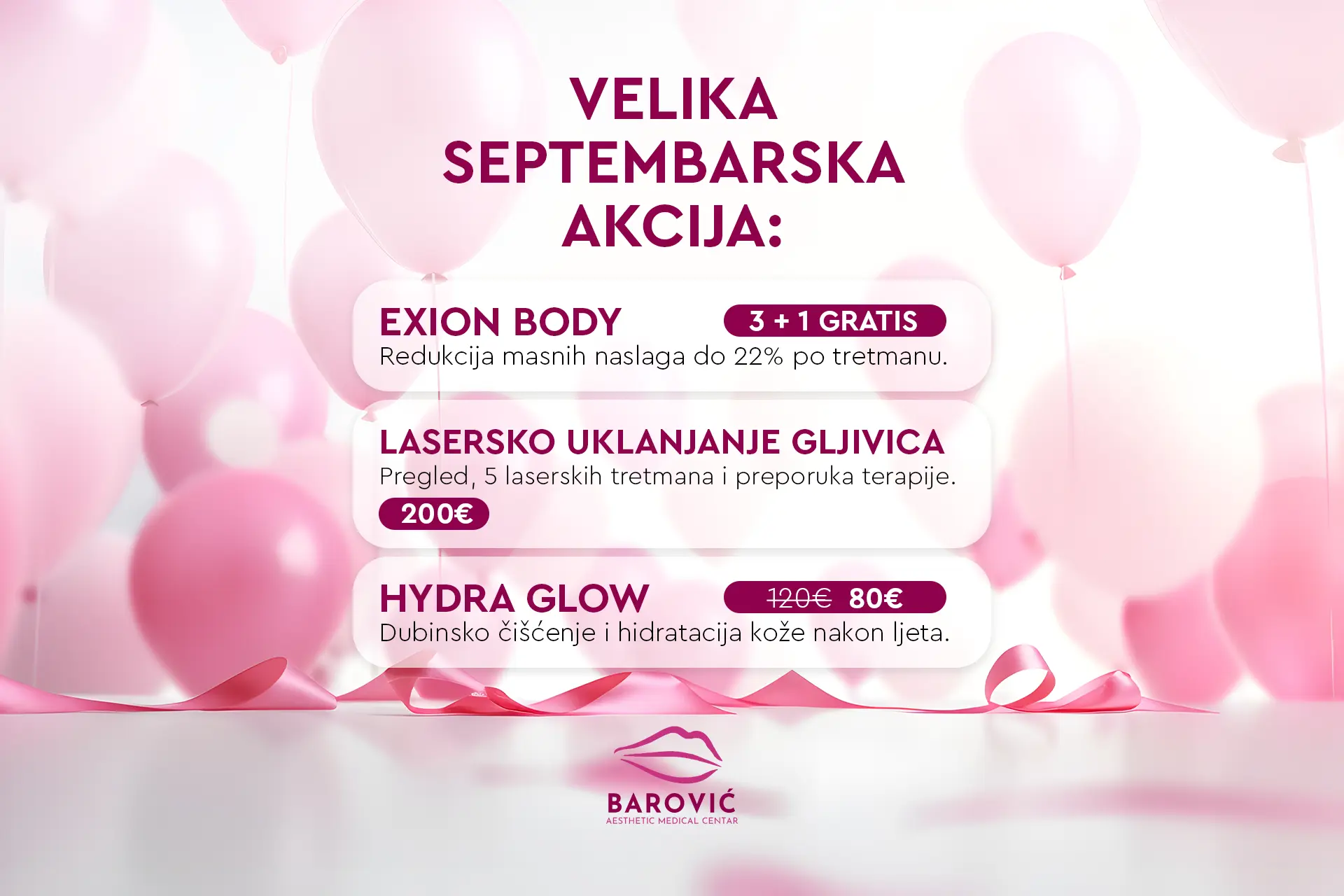 Akcija sptembar 2026 Estetika Barovic