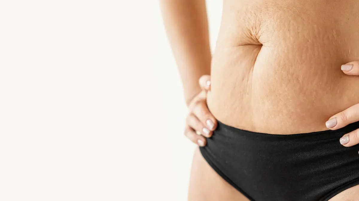 Close up woman body with copy space